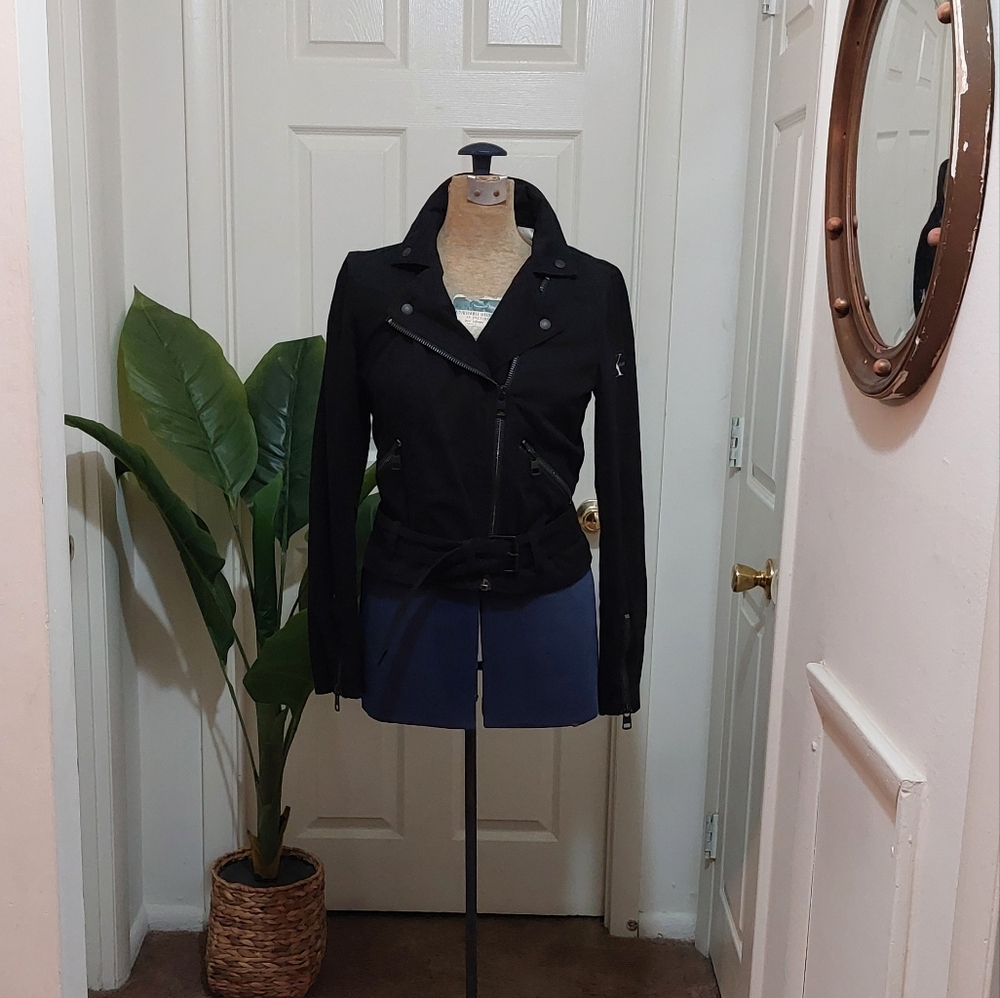 Calvin Klein Black Moto Jacket Size Small